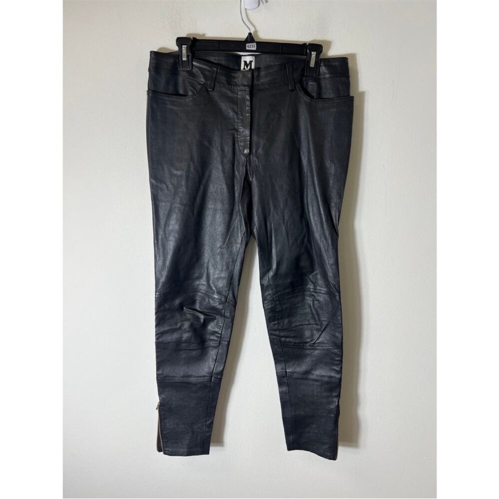 Moto Goth Missoni M Luxury Black Leather Rockstar Pants; Elevated Basic